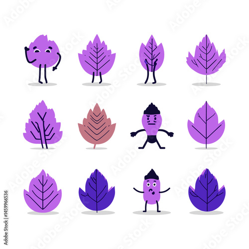 Leafy Companions: A charming collection of cartoon leaves, each with its unique character and personality, invites viewers into a world of imagination and natural wonder.