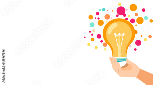 The concepts of originality and partnership come together through the process of conceptualizing innovative ideas in a collaborative setting, as depicted in a flat design illustration