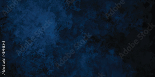 Intense Navy Abstract Art with Heavy Texture and Creative Distressed Finish

