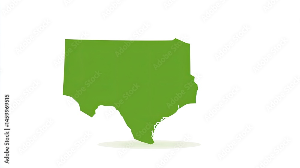 Fototapeta premium Simple green map of Texas