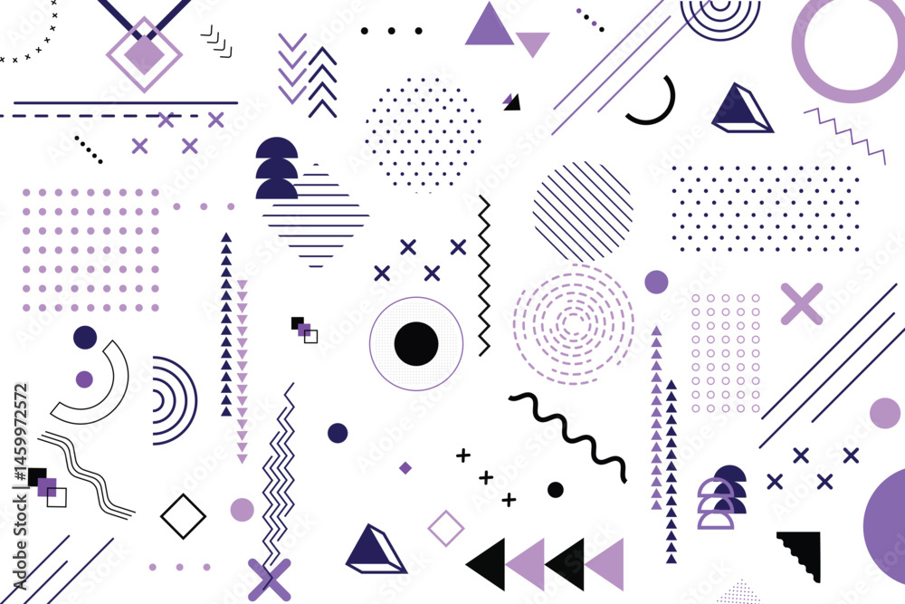 Set of 100 geometric shapes. Memphis design, retro elements for web, vintage, advertisement, commercial banner, poster, leaflet, billboard, sale. Set of 100 geometric shapes. Memphis design, retro elements for web, vintage, advertisement, commercial banner, poster, leaflet, billboard, sale.