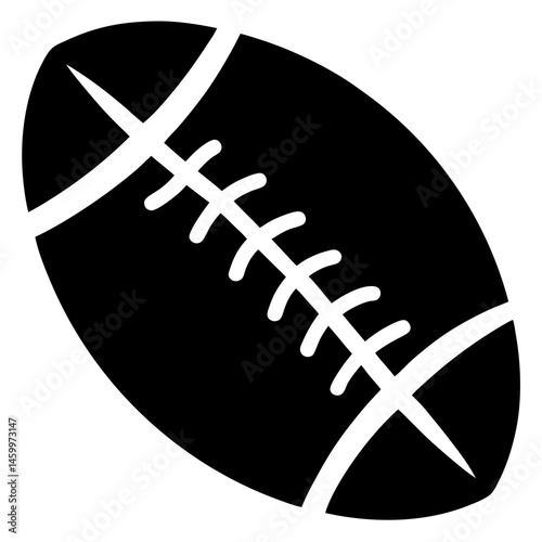 Black And White American Football Ball Silhouette For Sports And Game Designs