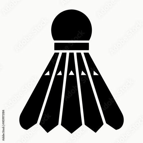 Black Silhouette Of Shuttlecock Sporting Equipment For Badminton Game Illustration
