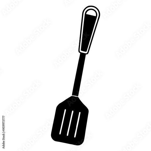 Black Spatula Silhouette Isolated On White Cooking Utensil Kitchenware Kitchen Implement
