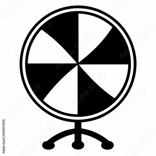 Simple Fortune Wheel Design Black And White Illustration For Game Or Decoration