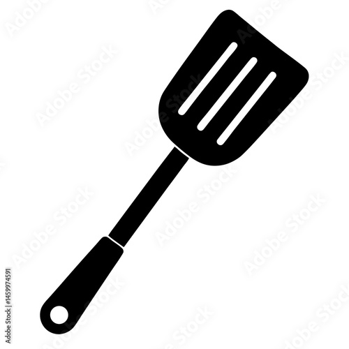 Kitchen Spatula Silhouette Cooking Utensil Icon Simple Design Isolated On White Background