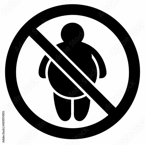 Overweight Forbidden Sign Illustration Indicating Obesity And Health Concerns Awareness