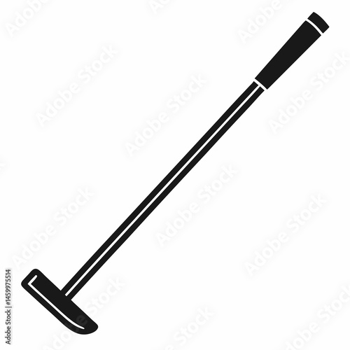 Golf Putter Silhouette Illustration Sport Equipment Single Object Minimalist Design Graphic