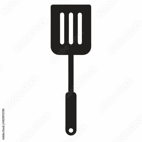 Black Spatula Icon Kitchen Utensil Cooking Tool Simple Silhouette Design