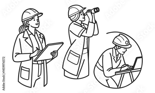 A business guy and woman, depicted in vector art, sketch a job scenario in the office and kitchen