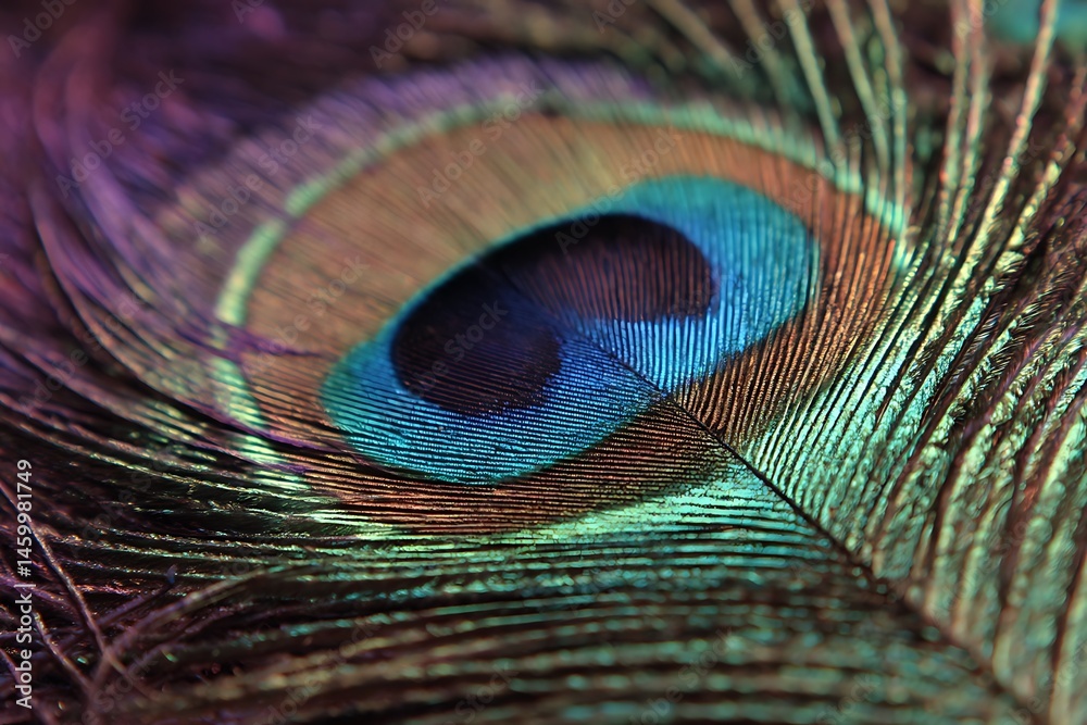 Obraz premium Colorful peacock feathers as vibrant backdrop art 
