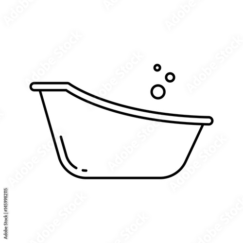 Bathtub with bubbles. Bathes baby.