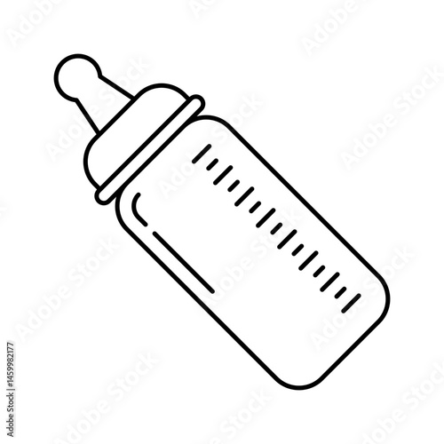 Feeding bottle with nipple. Feeds baby.