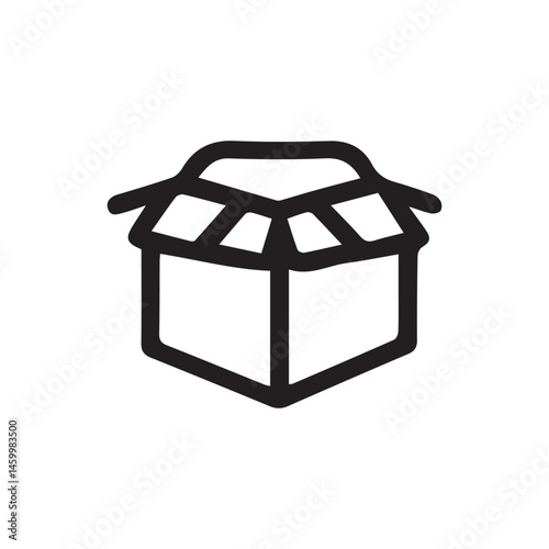 A minimalist cardboard box outline design.