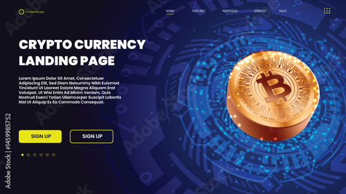 Cryptocurrency exchange landing page template, cryptocurrency landing page 