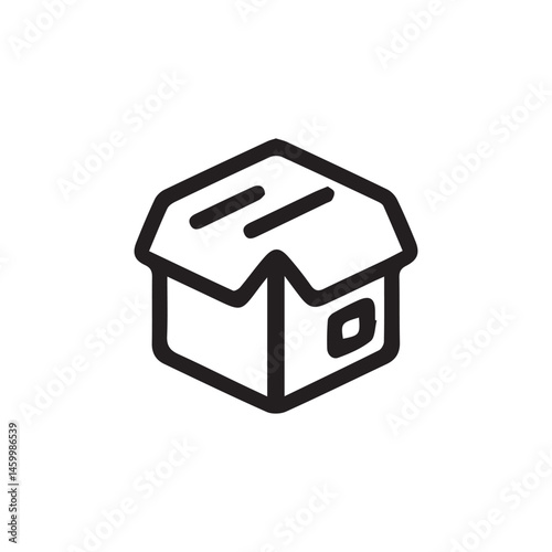 A minimalist cardboard box outline design.
