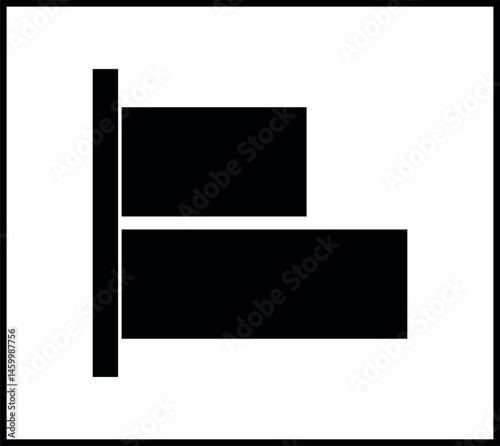 A simple icon representing "align left" functionality, used in graphic design and layout tools