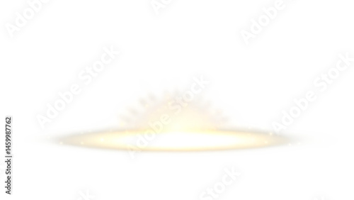 Golden glowing light effect isolated on white background PNG