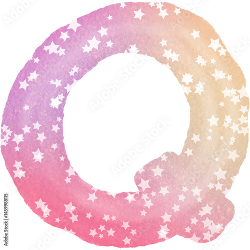 Colorful alphabet watercolor paper texture PNG