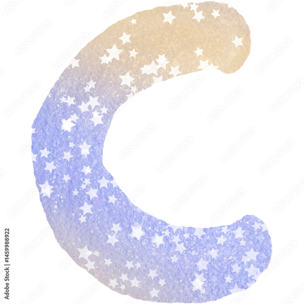 Colorful alphabet watercolor paper texture PNG
