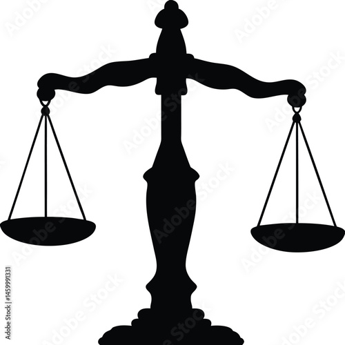 Black Silhouette of a Balance Scale Representing Justice and Fairness 2