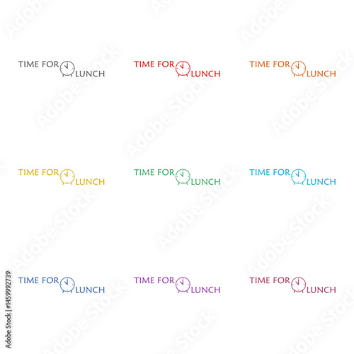 Time for lunch icon isolated on white background. Set icons colorful