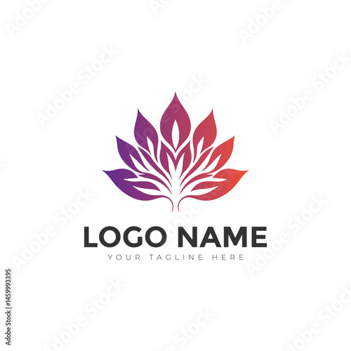 Gradient Lotus Flower Logo Design Abstract Floral Emblem for Business