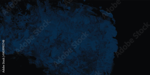 Deeply Textured Navy Canvas with Painted Brush Effects and Grunge Style

