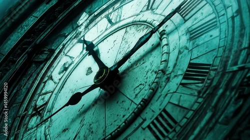 Close up of clock face in time lapse showcasing movement on dark grey wall, Clock Face 3 Close Up in Time Lapse on Dark Grey Wall in Office