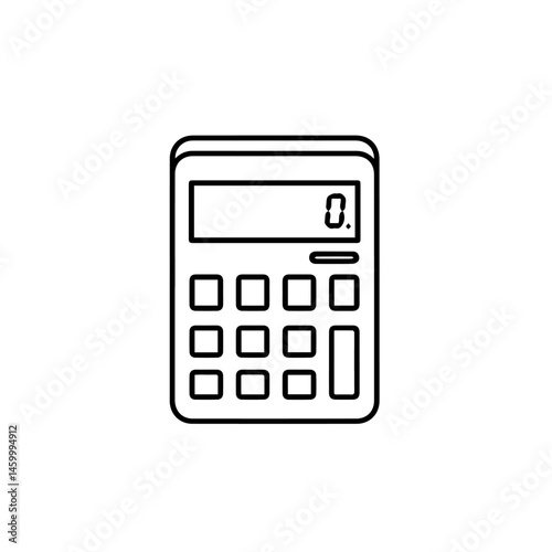 Simple calculator icon, perfect for math lessons. This basic calculator illustration features a clean design, suitable for educational materials. This easy-to-use calculator image is ideal for school