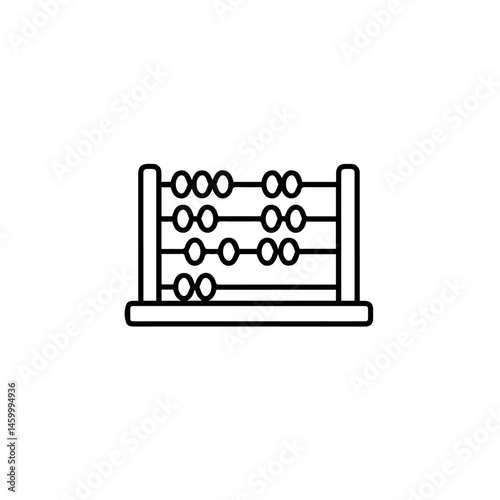 Simple abacus for kids learning math. Classic abacus educational tool perfect for preschool. Abacus learning toy for early childhood development.  Use this abacus illustration for school educational m
