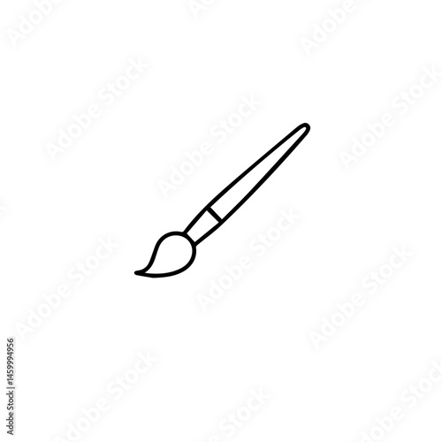 Simple paintbrush icon design.  Painting tool illustration perfect for art class announcements.  Elegant paintbrush graphic for school projects, educational materials, and creative workshops. This sim