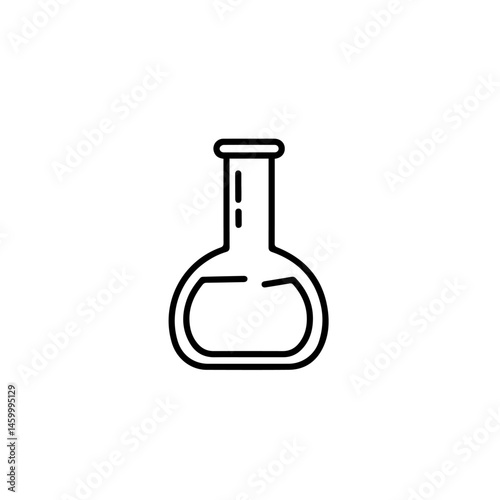 Simple flask icon for science class.  Clean flask illustration perfect for educational materials.  This simple flask image is ideal for school projects and science learning.