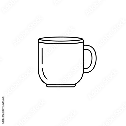 Simple outline of a coffee mug on a white background  