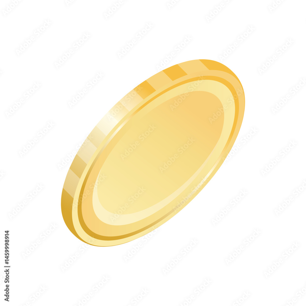 Obraz premium Golden Coin featuring captivating Flat Design Illustration