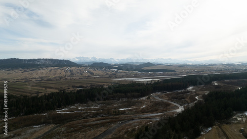 Fototapeta Naklejka Na Ścianę i Meble -  Drone view of the Pieniny mountains.