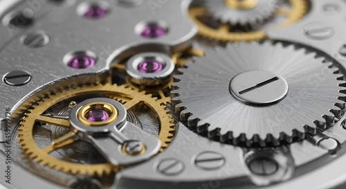 Watch gears with precise engineering details.
