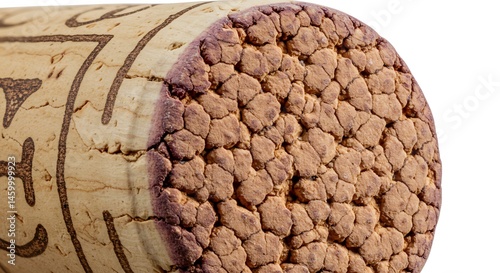 Wine cork showing natural wood pores.
