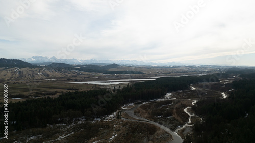Fototapeta Naklejka Na Ścianę i Meble -  Drone view of the Pieniny mountains.