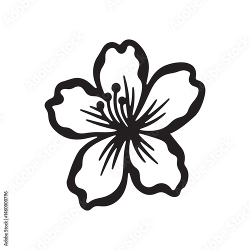 Azalea Flower Silhouette – Bold Black Minimalist Vector for Laser Cutting and Crafting