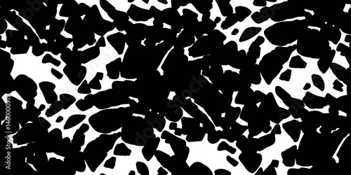 Black and white Abstract Shapes vector seamless pattern