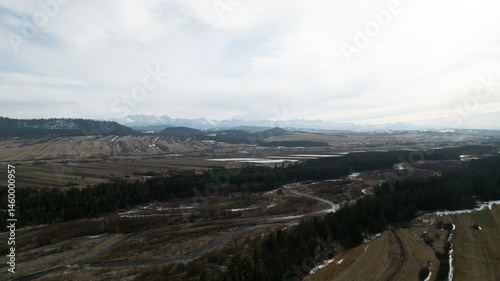 Fototapeta Naklejka Na Ścianę i Meble -  Drone view of the Pieniny mountains.
