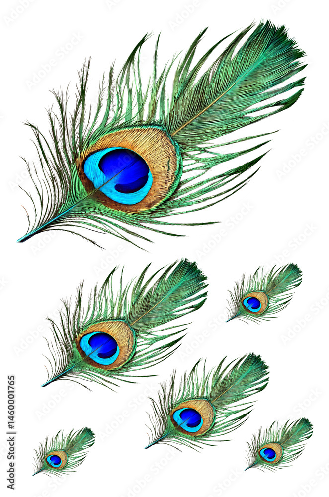 Obraz premium peacock feather collection