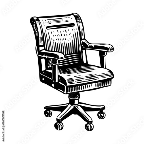 A swivel chair illustration in vintage style 