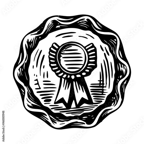 Court seal illustration in sketchy style design