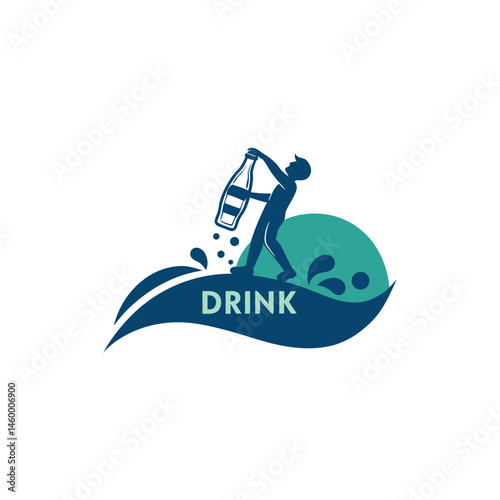 water polo player logo