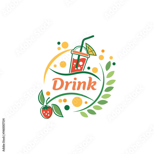 fruit and vegetables drink vector logo design