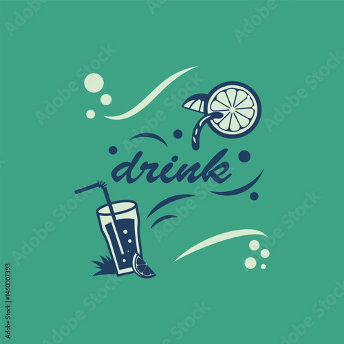 vector illustration of a cocktail logo drink