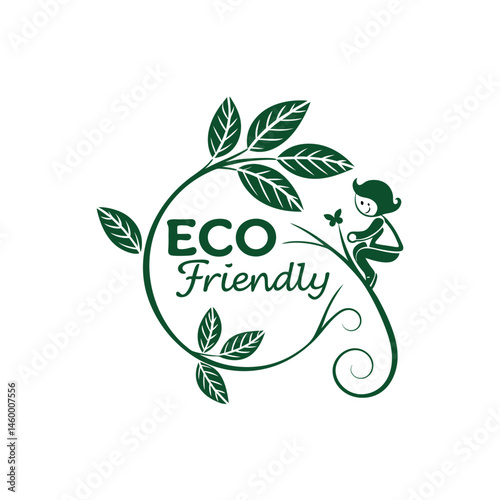 vector illustration of an apple with leaves eco logo design