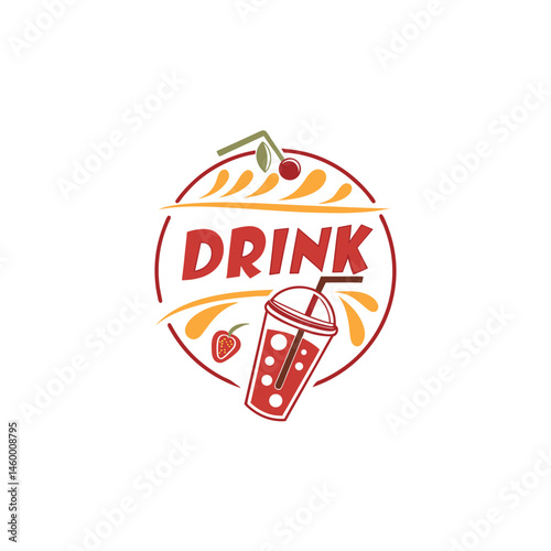 vector illustration of an orange juice logo drink